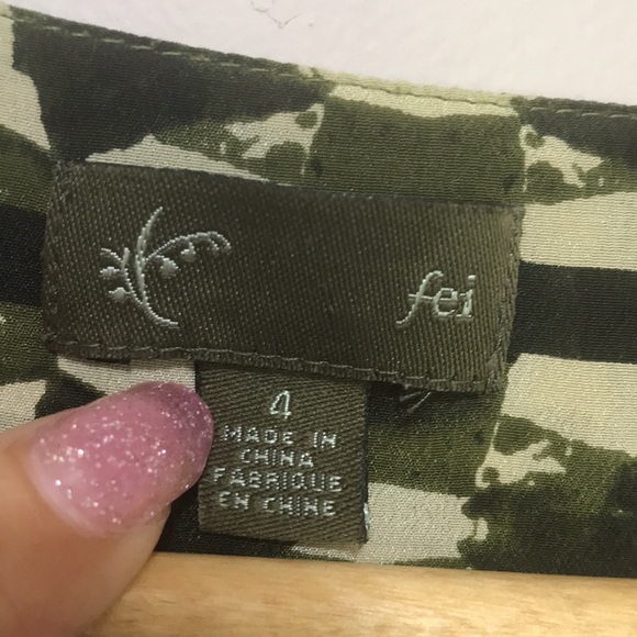 Anthropologie fei Green silk tunic blouse 4 - Picture 7 of 10